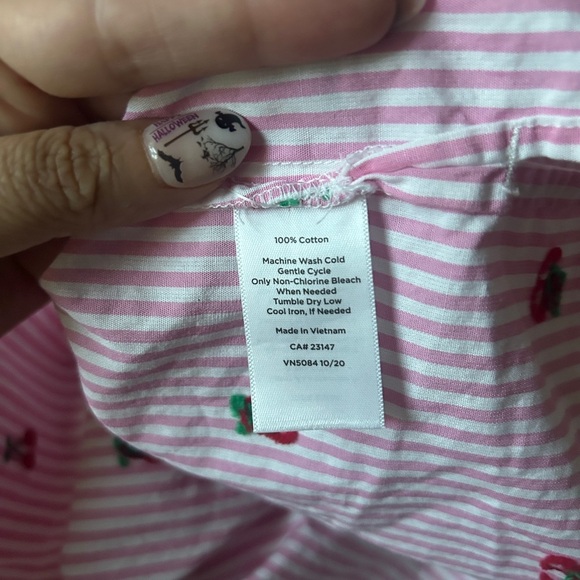 Talbots Women’s Shirt Jacquard Popover Cherry print - Picture 6 of 8